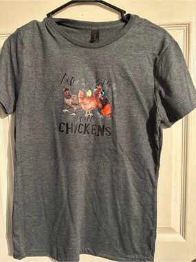 Life Is Better With Chickens Graphic Tee - Gray
